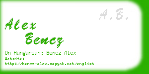 alex bencz business card